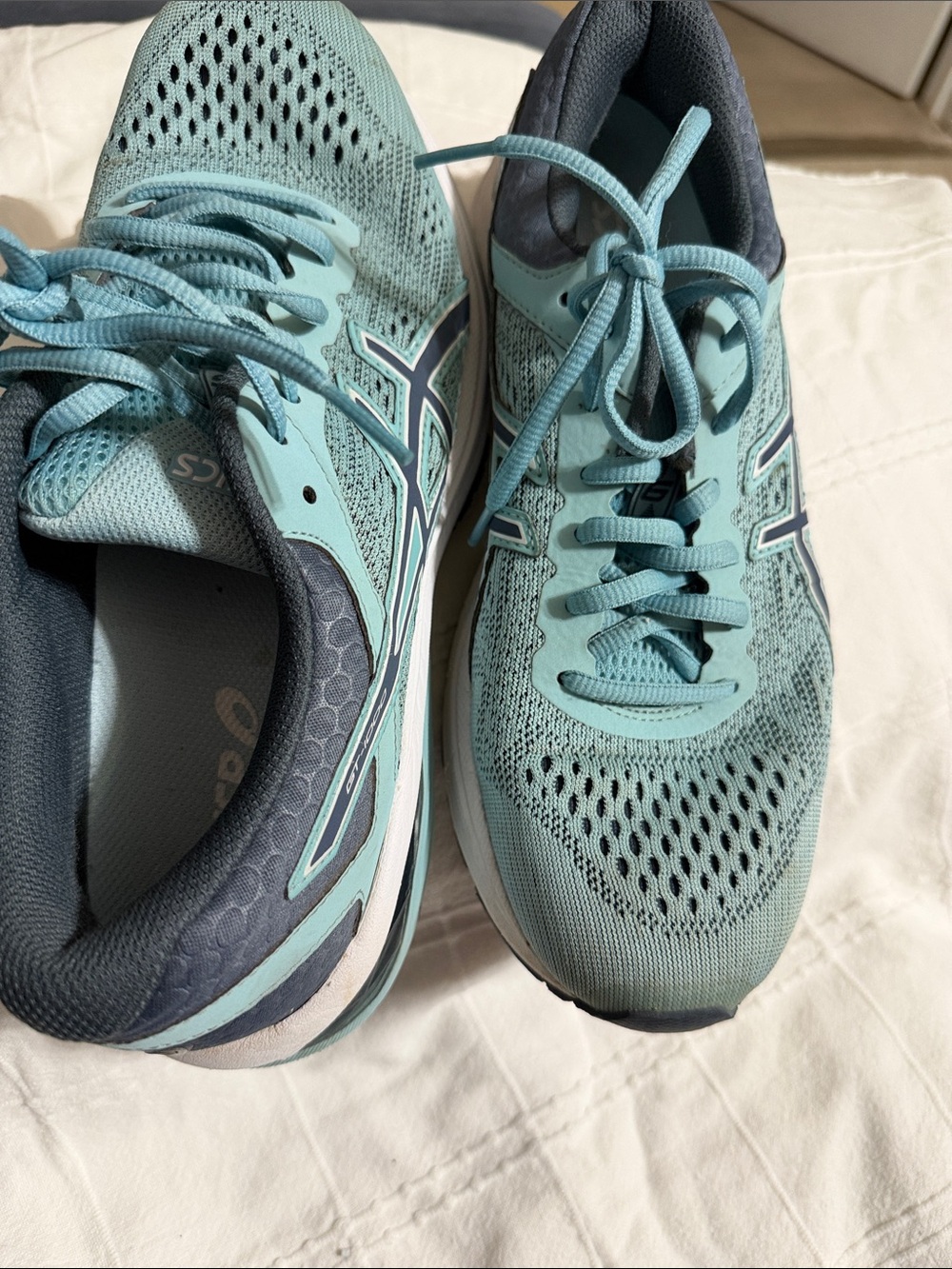 ASICS Women's Light Teal and Navy Runner